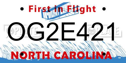 OG2E421 North Carolina License Plate