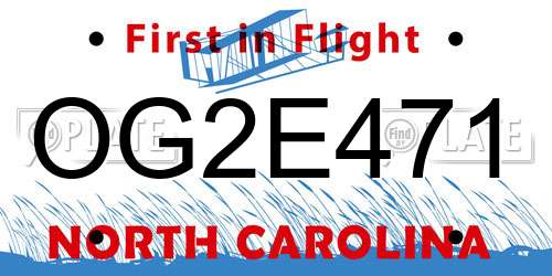 OG2E471 North Carolina License Plate