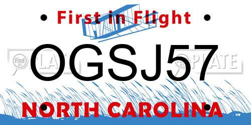 OGSJ57 North Carolina License Plate