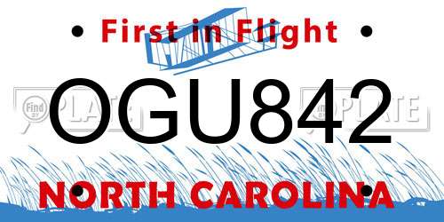 OGU842 North Carolina License Plate