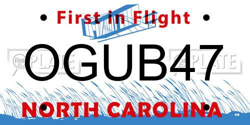 OGUB47 North Carolina License Plate