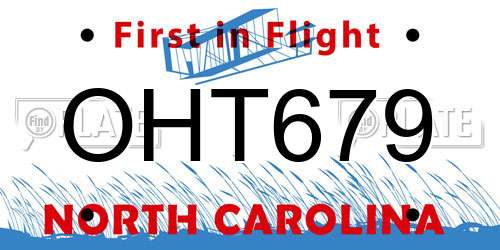 OHT679 North Carolina License Plate
