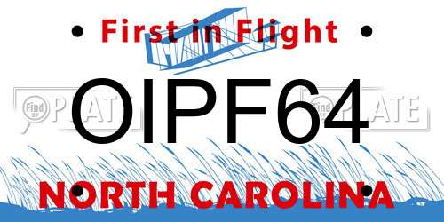 OIPF64 North Carolina License Plate