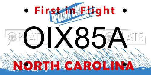 OIX85A North Carolina License Plate