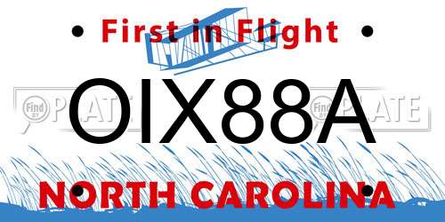 OIX88A North Carolina License Plate