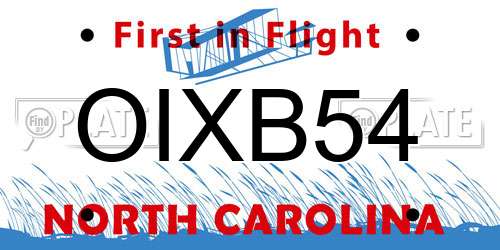 OIXB54 North Carolina License Plate