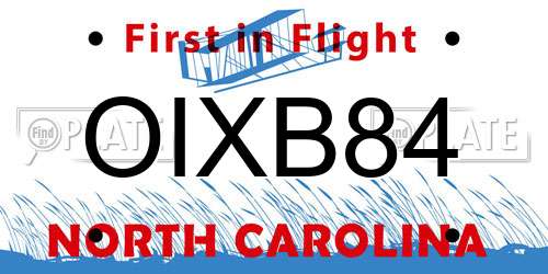 OIXB84 North Carolina License Plate