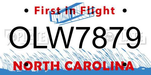 OLW7879 North Carolina License Plate
