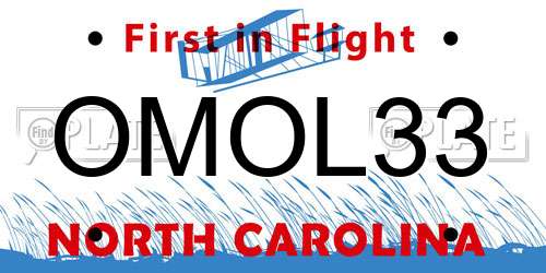 OMOL33 North Carolina License Plate