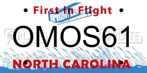 OMOS61 North Carolina License Plate