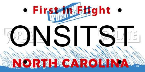 ONSITST North Carolina License Plate