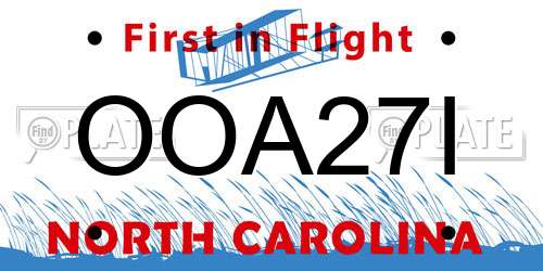 OOA27I North Carolina License Plate