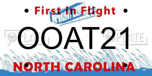 OOAT21 North Carolina License Plate