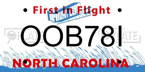 OOB78I North Carolina License Plate