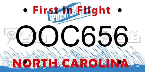 OOC656 North Carolina License Plate