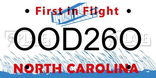 OOD26O North Carolina License Plate