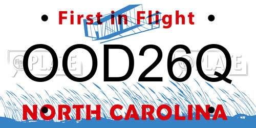 OOD26Q North Carolina License Plate