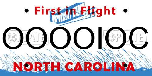 OOOOIOC North Carolina License Plate