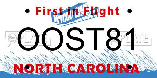 OOST81 North Carolina License Plate