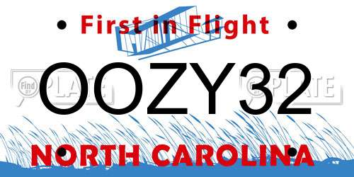 OOZY32 North Carolina License Plate