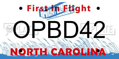 OPBD42 North Carolina License Plate