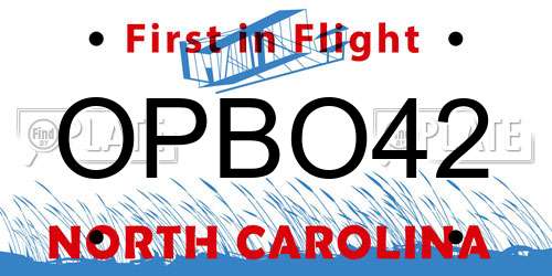 OPBO42 North Carolina License Plate