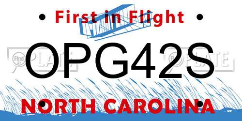 OPG42S North Carolina License Plate
