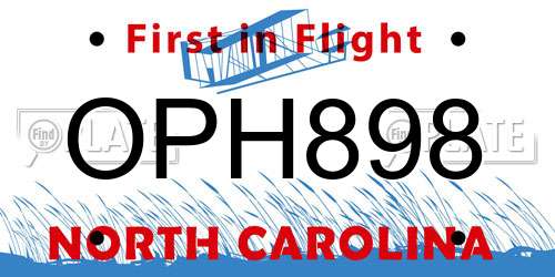 OPH898 North Carolina License Plate