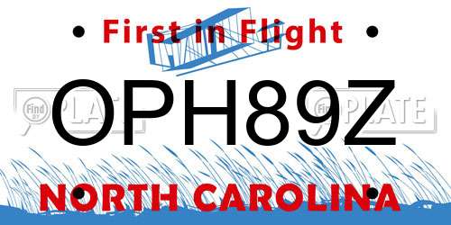 OPH89Z North Carolina License Plate