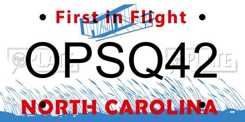 OPSQ42 North Carolina License Plate