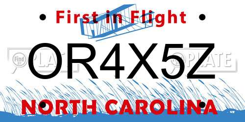 OR4X5Z North Carolina License Plate