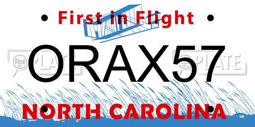 ORAX57 North Carolina License Plate