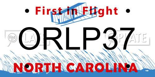 ORLP37 North Carolina License Plate