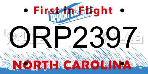 ORP2397 North Carolina License Plate