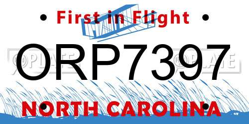 ORP7397 North Carolina License Plate