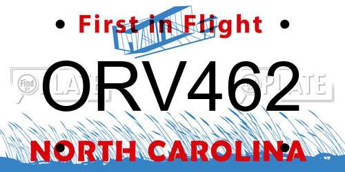 ORV462 North Carolina License Plate