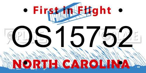 OS15752 North Carolina License Plate