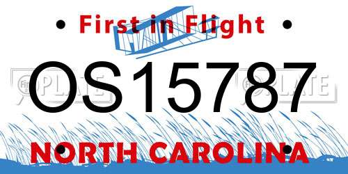 OS15787 North Carolina License Plate