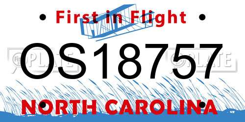 OS18757 North Carolina License Plate