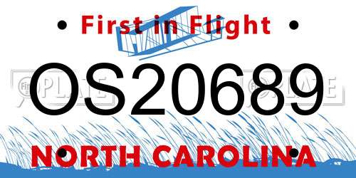OS20689 North Carolina License Plate