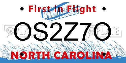 OS2Z7O North Carolina License Plate