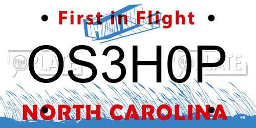 OS3H0P North Carolina License Plate