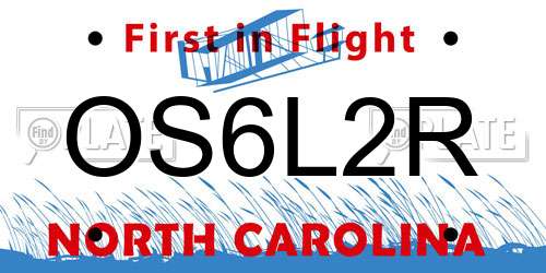 OS6L2R North Carolina License Plate