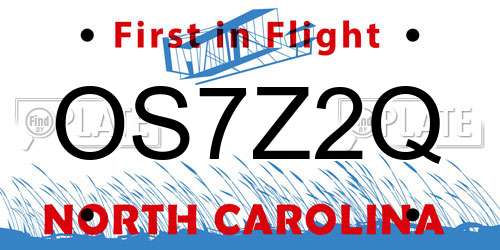 OS7Z2Q North Carolina License Plate