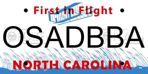 OSADBBA North Carolina License Plate
