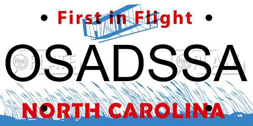 OSADSSA North Carolina License Plate