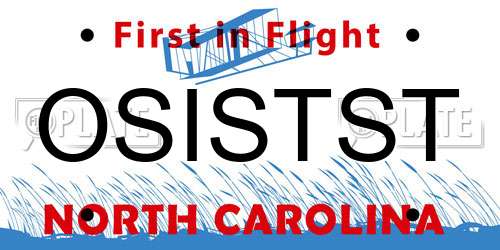 OSISTST North Carolina License Plate