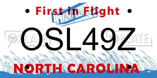 OSL49Z North Carolina License Plate