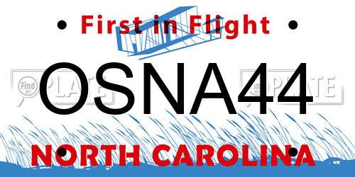 OSNA44 North Carolina License Plate