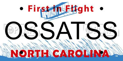 OSSATSS North Carolina License Plate